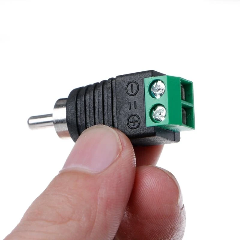 462E 3 Pcs RCA Male Plug to AV Terminal Connector Video AV Balun 2 Screw