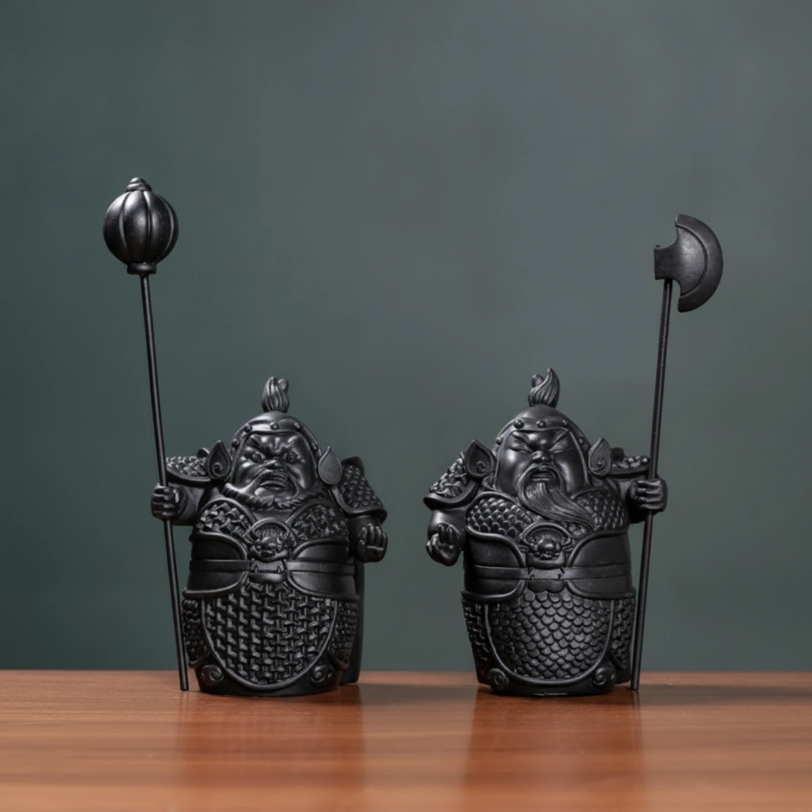 Guardian Figurines Detailed Chinese Guardian Statues Pair of Chinese Lions Polyresin Figurine Long-Lasting for Decorators