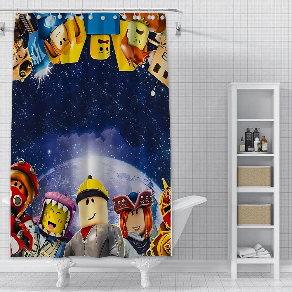 Shower For R-Robloxes Curtain Waterproof Polyester Fabric Paint Colorful Bath Curtains Home Bathroom Decor Curtain With Hook