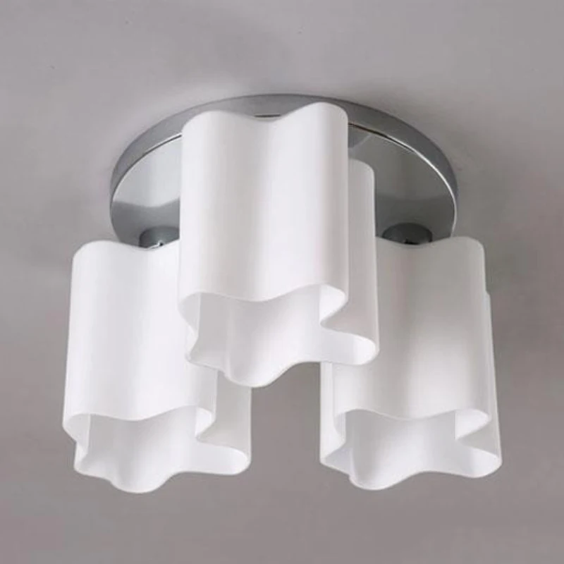 White Glass Ceiling Light E27 Bulb
