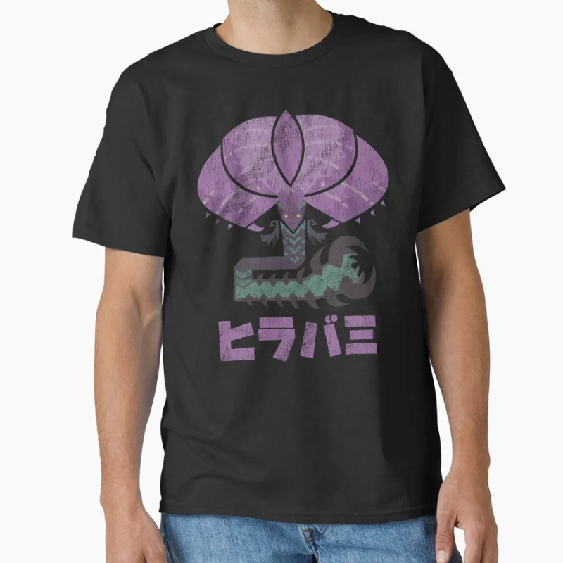 

Monster Hunter Wilds Hirabami Video games printed T Shirt for men 100% cotton large size Adult tops S-6XL mens clothing