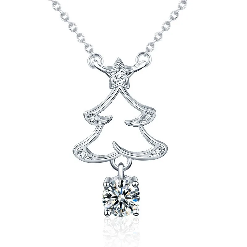 925 Sterling Necklace 1 CT Heart Moissanite Pendant Silver Plated 18K White Gold High Quality Luxury Jewelry