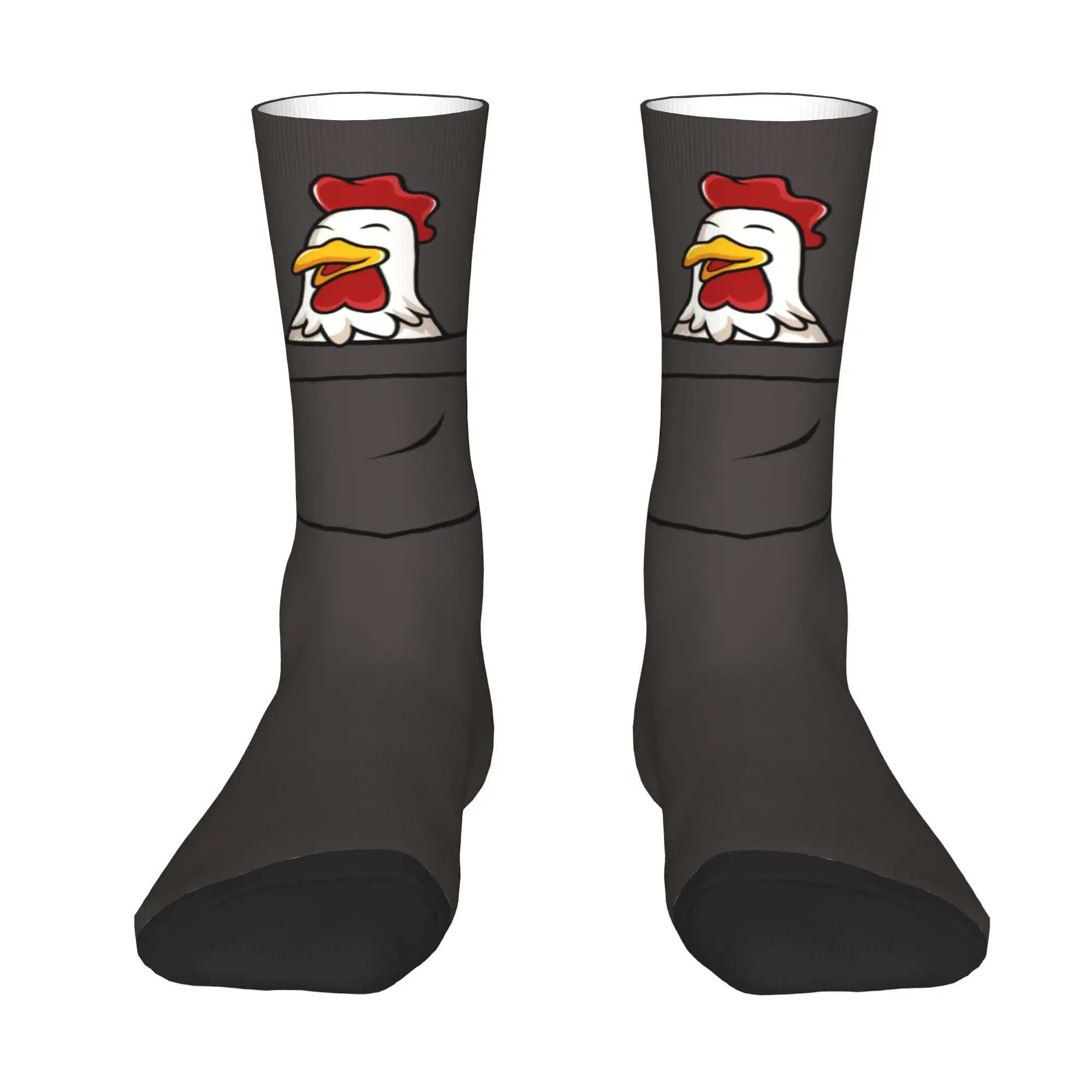 Custom Pocket Animal Rooster Men Women Crew Socks Unisex Cool 3D Print  Dress Socks view 2
