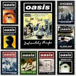 Cubierta de álbum de música de banda de Oasis Vintage, póster de cantante e impresiones, pintura en lienzo, imágenes artísticas de pared, Bar, decoración del hogar, regalo para fanáticos