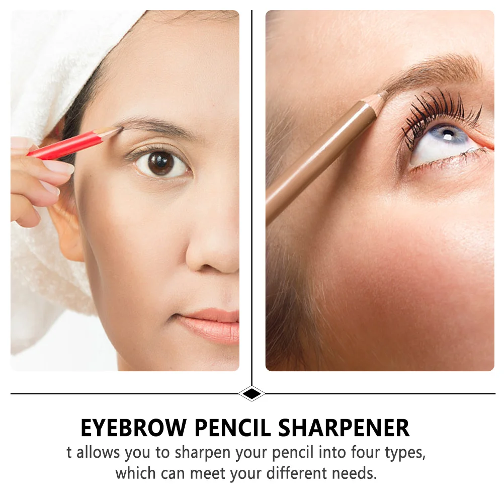 قلم الحواجب المدمج أداة ماكياج لتحديد الشفاه كحل ثقب مزدوج مبراة المحمولة قلم الحواجب مبراة ماكياج
