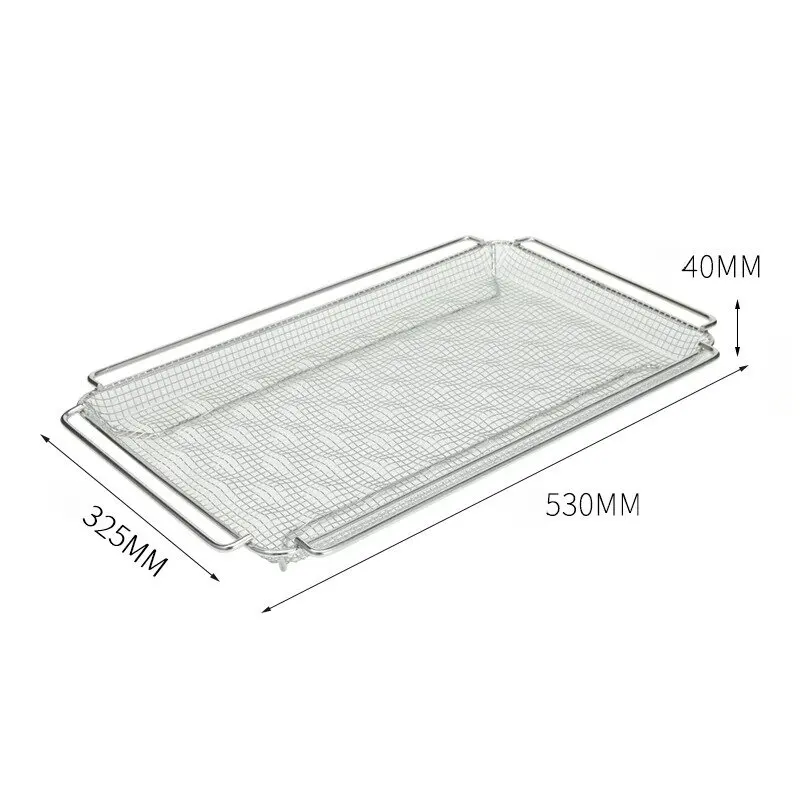 

Large Stainless Steel Air Fryer Basket for Commercial 1/1GN Combi Steam Ovens, Enhanced Air Circulation Ideal for Kitchen