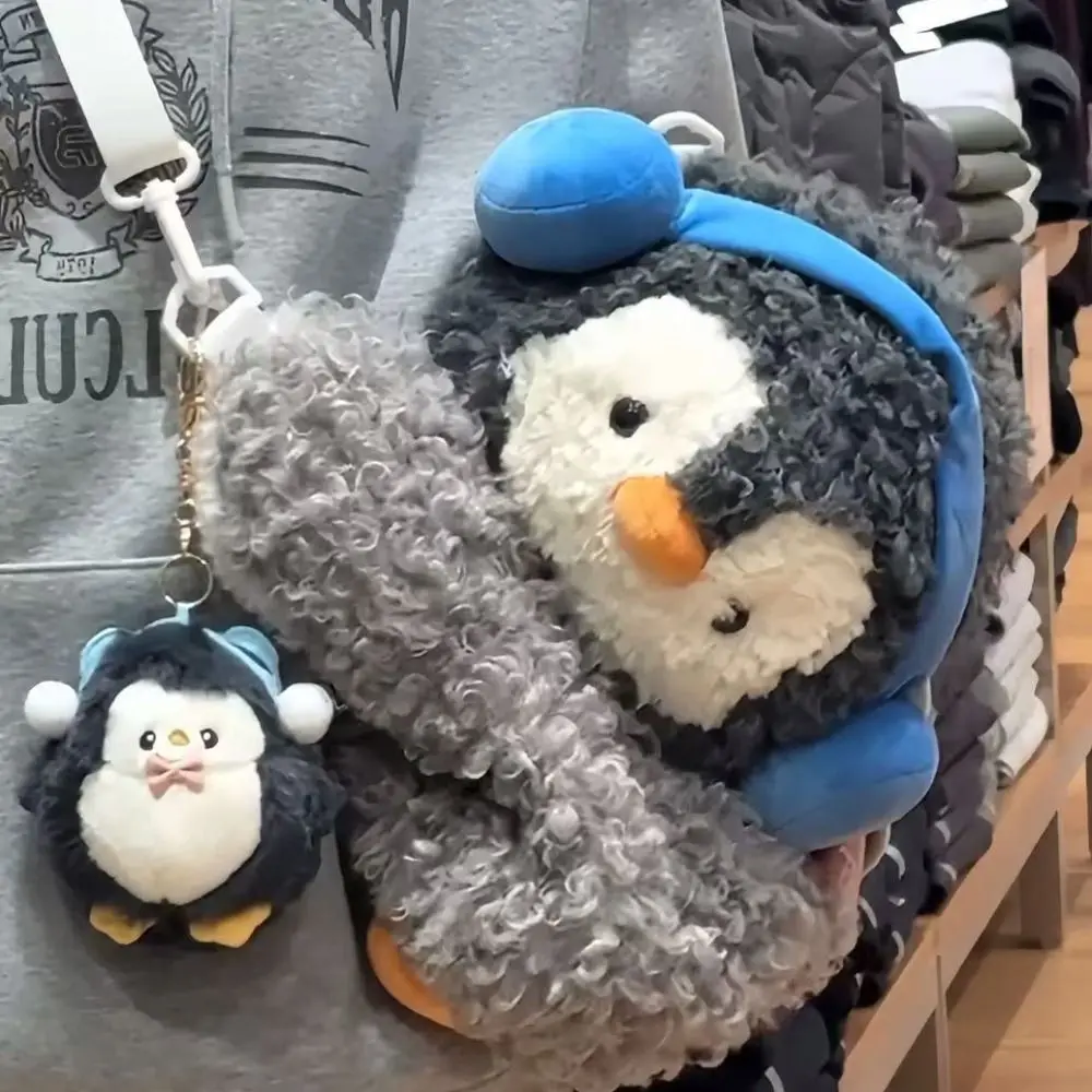 

Portable Plush Toy Penguin Crossbody Bag Doll Plush Children Backpack Dual-purpose Bag Large Capacity Animal Shoulder Bag Gift