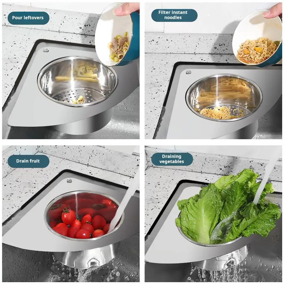 Water Filter Basket Swan Drain Rack Elegant Swan Shape Stainless Steel Strainer Basket for Kitchen Sink Corrosion for Efficient