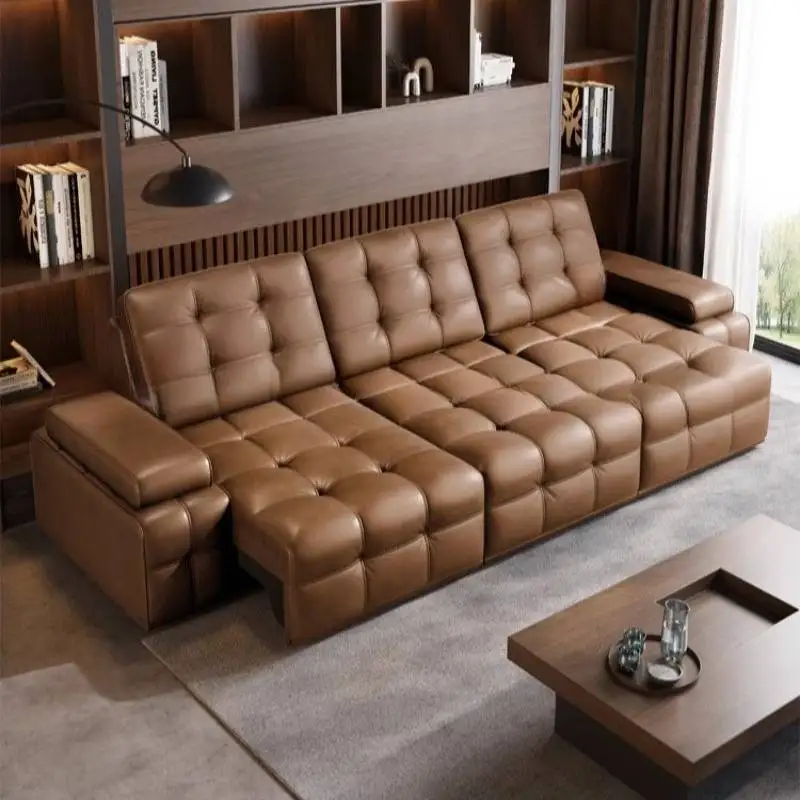 Bruin design elektrische fauteuils Hout Goedkope Scandinavische enkele woonkamerbanken Modern Italiaans Woonkamerbanken-meubilair