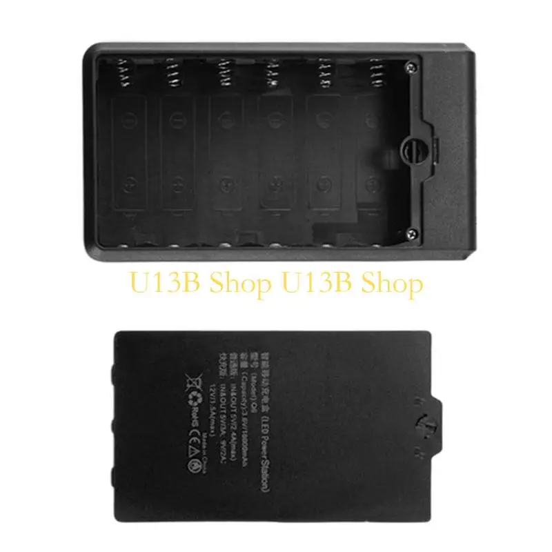 U13B 6Slot 18650 Powerbank Case Box Enclosure With Real Time Power Monitoring