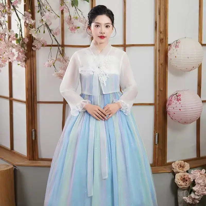 

2026 Elegant Women's Hanbok Traditional Korean Clothing Yanji Travel Photography Suits Festival Stage Dance Dress Hanbok Female