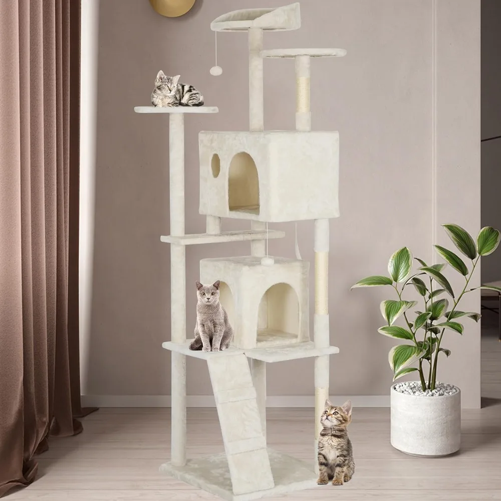 

Cat Tree Tower for Indoor Cats,Multi-Level Cat Furniture Activity Center with Cat Scratching Posts Stand House Cats Condo