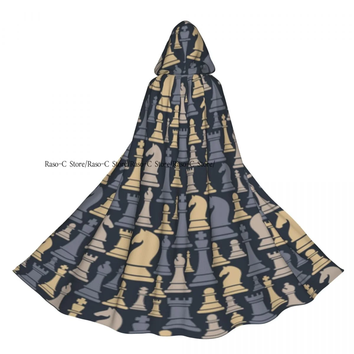 لوحة الشطرنج التوضيح مقنعين عباءة البوليستر للجنسين الساحرة الرأس زي التبعي #6