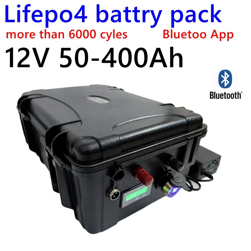 

12V 200Ah 100AH 150AH 300Ah 400AH 500Ah 600Ah Lifepo4 lithium battery bluetooth BMS Power Supply for inverter fishing boat