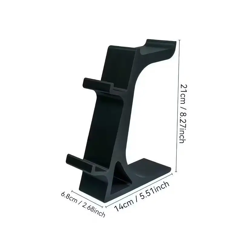 ●3-in-1 Controller Stand For Desk With Headset Holder Gaming Organizer For 2 Gamepads & 1 Headphone Non-Charging Desktop Dock view 6