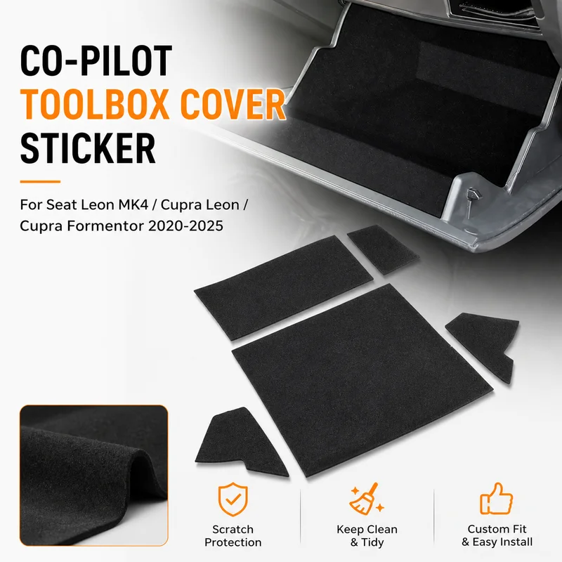 Co-Pilot Toolbox Cover Sticker For Seat Leon MK4/Cupra Leon/Cupra Formentor 2020-2025 Car Interior Accessories, Custom Fit