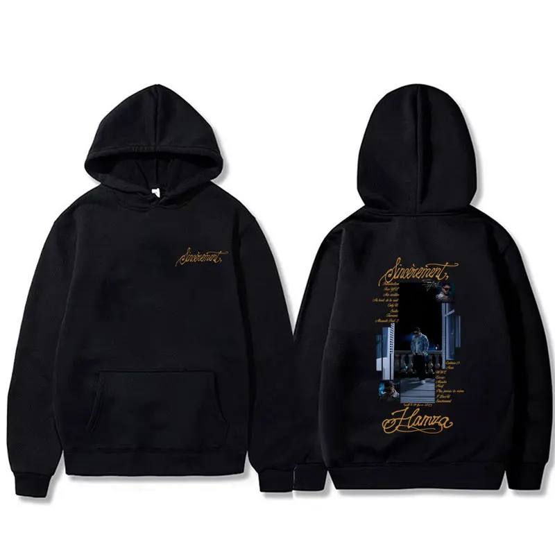 

Rapper Hamza Sincèrement Hoodie Men Women Hip Hop Fashion Pop Music Streetwear Men's Vintage Casual Oversized Pullover Hoodies