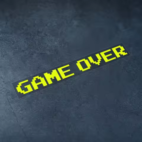 Mosaic Funny GAME OVER Stickers Motorcycle Car Waterproof Reflective Decal