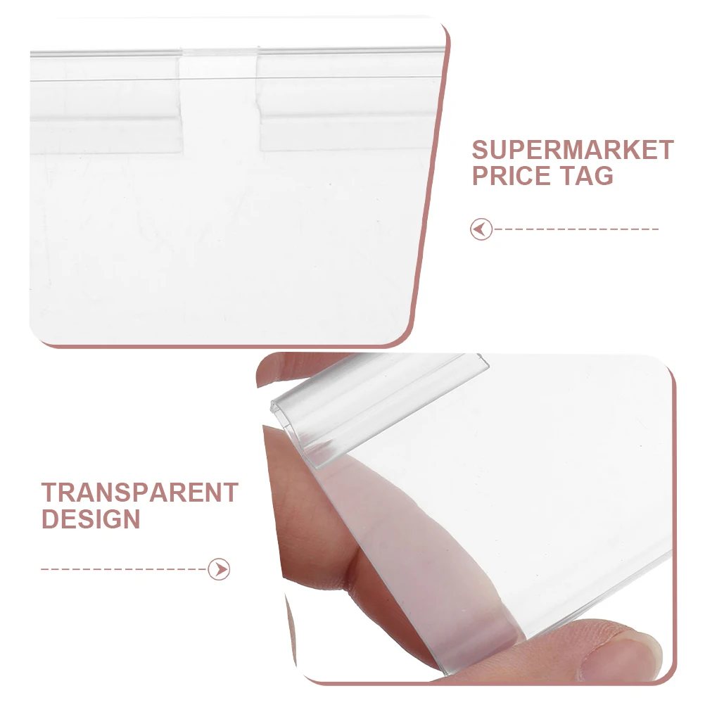 20 Buah Tempat Label Harga PVC Stabil, Penyangga Label Harga, Tempat Label Rak untuk Penggunaan di Supermarket, Toko, dan Ritel