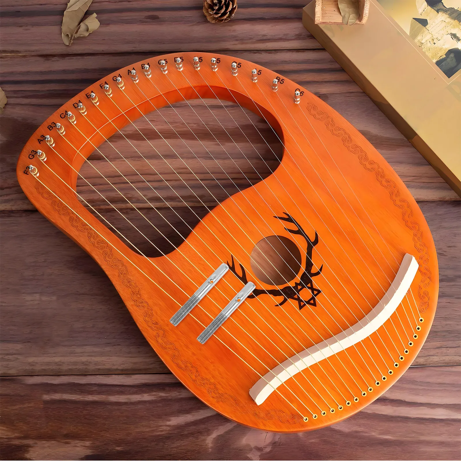 

Lyre Fastening Nails Acoustic Guitar Replacement Accessories Harp Tuning Peg Metal Accessory Child