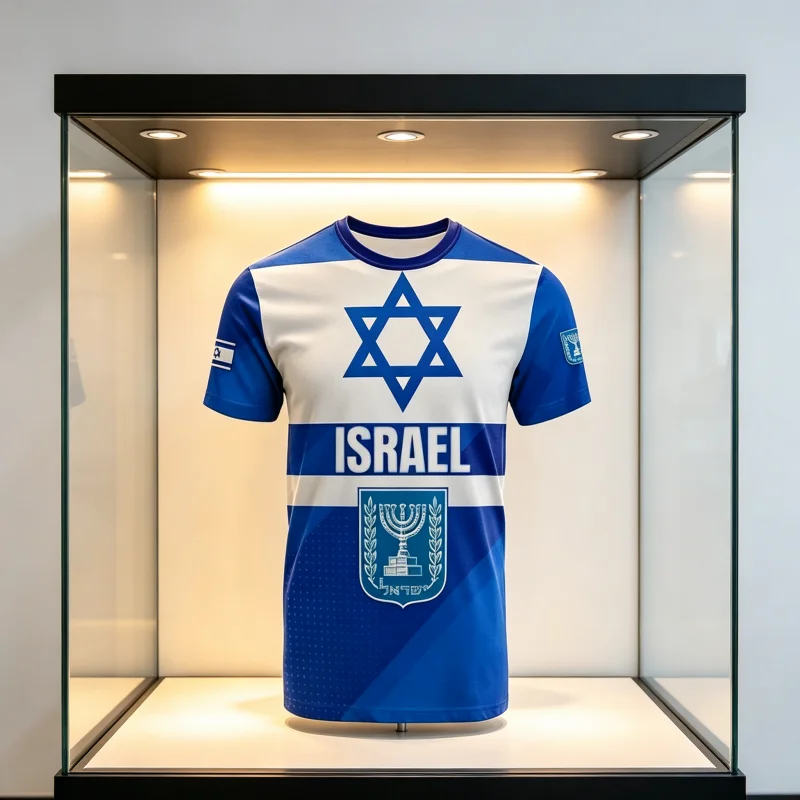 

New Fashion Israel National Emblem Flag 3D Print T Shirt Men Clothing Daily Casual Street O-neck Short-sleeved Family Kids Tees