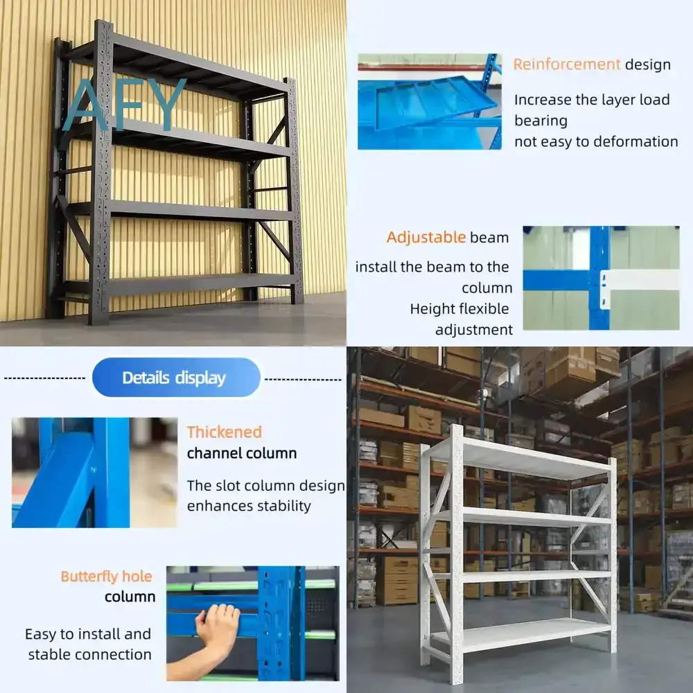 4-Tier Light-Duty Bolt-Free Steel Racks for Warehouse Shelving Unit Corrosion Protection Heavy Duty Storage Rack for Home