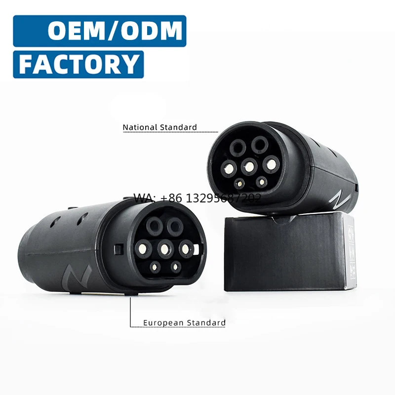 

Адаптер GBT на Type 2 для электромобилей, заводская поставка, 32А, GBT на IEC 62196, однофазный преобразователь электричества для электромобилей