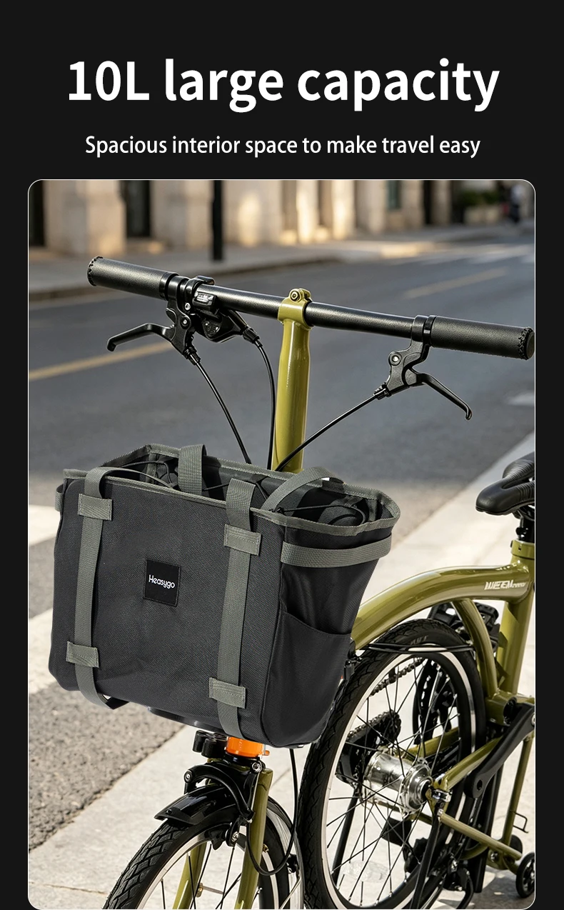 Brompton Faltrad 2602 Kleiner Mini-Vorderkorb Wasserdichte Abnehmbare Handtasche mit Schweinsnase-Adapter – Detail 5