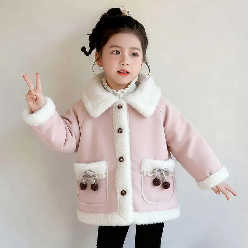 Hot Girl Winter Thicken Coat Autumn Tops Jacket Keep Warm Long Sleeves Outerwear Child Kawaii Fashion New Style Casual Clothing
