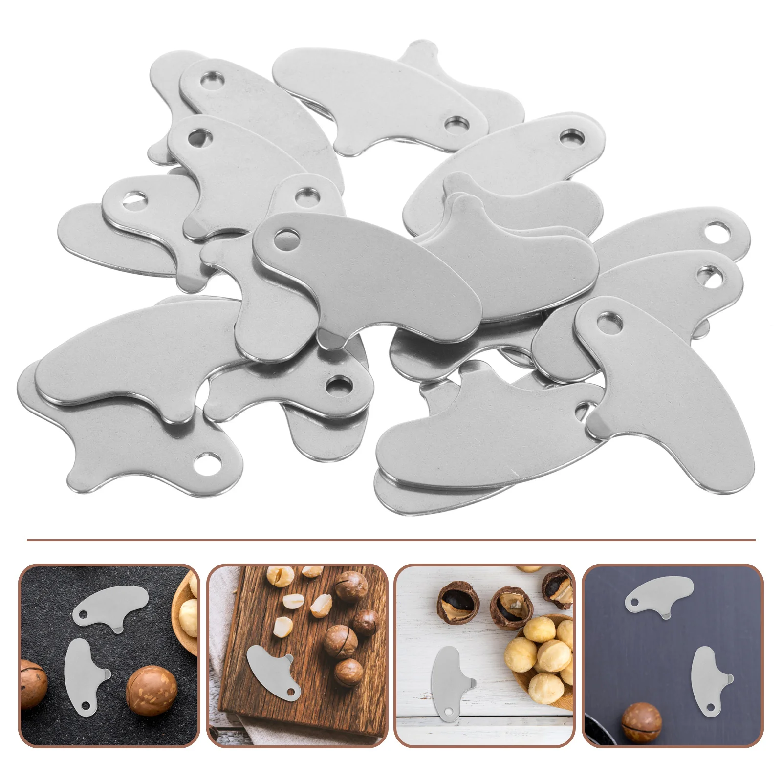 

25Pcs Stainless Steel Macadamia Nut Openers Portable Walnut Crackers Manual Nut Splitter Household Shelling Tool