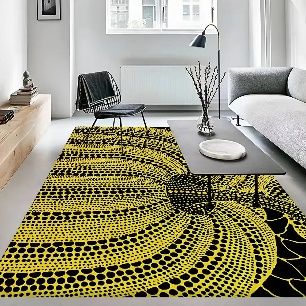 Yellow Dots Yayoi Kusama Floor Mat Retro Multiple Choice Living Room Kitchen Rug Non-Slip Modern Home Decor