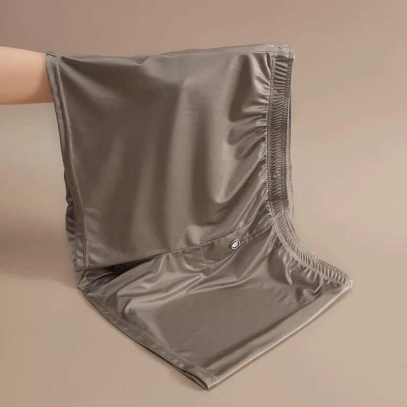 

Мужские крутые дышащие брюки Aro с шелковым покрытием, мужские высококачественные атласные свободные спортивные шорты с четырьмя углами, повседневные базовые шорты