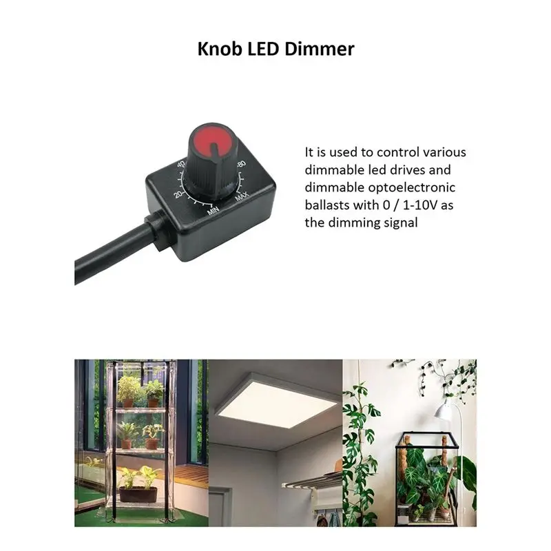 VOFUN-DC 0/1-10V Knob LED Dimmer,Low Voltage Passive Dimmer PWM Dimming For 0-10V Or 1-10V Dimmable Electronic LED Driver 12Pc