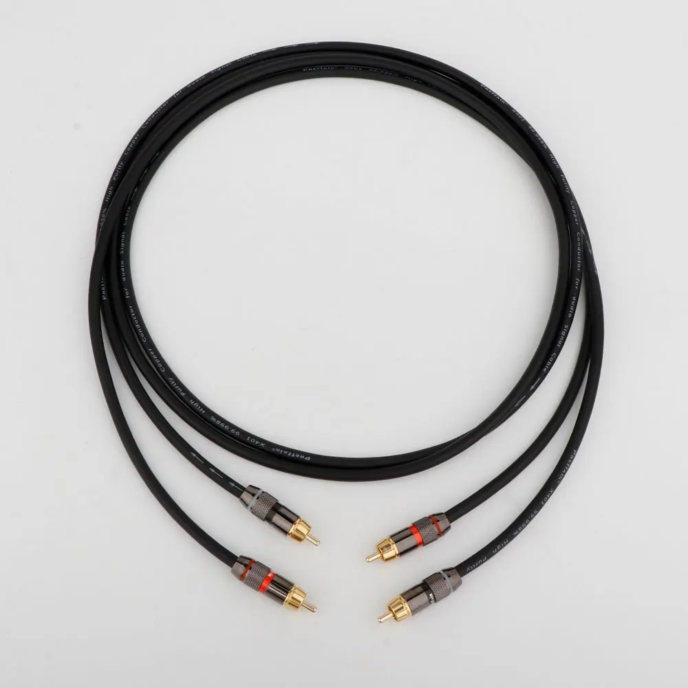 X401 40Core 6N RCA Cable Male To Female Audio Extension Cable Home Theater DVD Amplifier TV  RCA Plug Gold-Plated