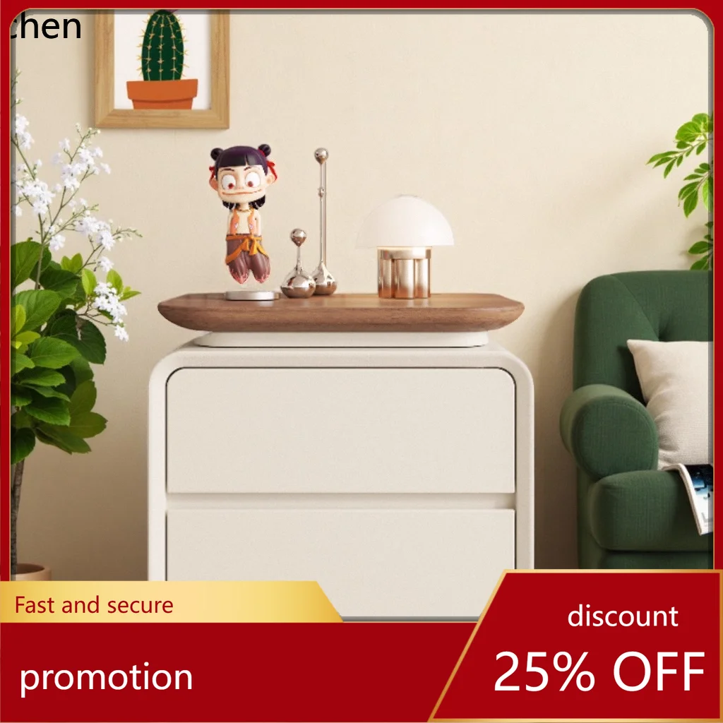 

CZ Solid Wood Bedside Table Home Bedroom Vintage Small Bedside Storage Cabinet