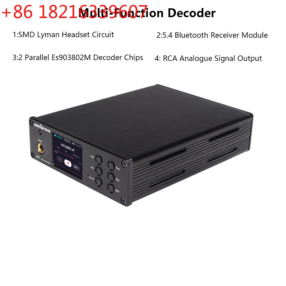 YAO HIFI Audio Decoder 2 Parallel ES9038Q2M DAC QCC3084 Bluetooth 5.4 Audio Player 384KHz DSD256 Lossless Decoding AMANERO Modul