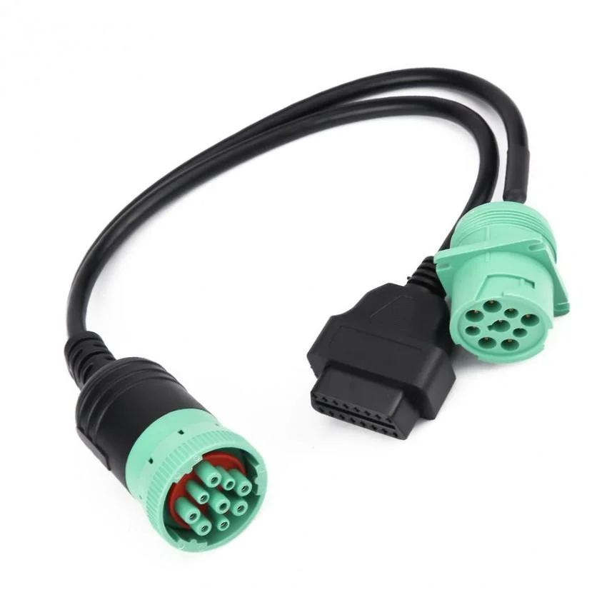 Truck Plug Detection Wire Plug 9-pin for Cummins Connection Cable J1939-9PIN Connector 9 Pin To OBD2 Interface Diagnosctic Tool