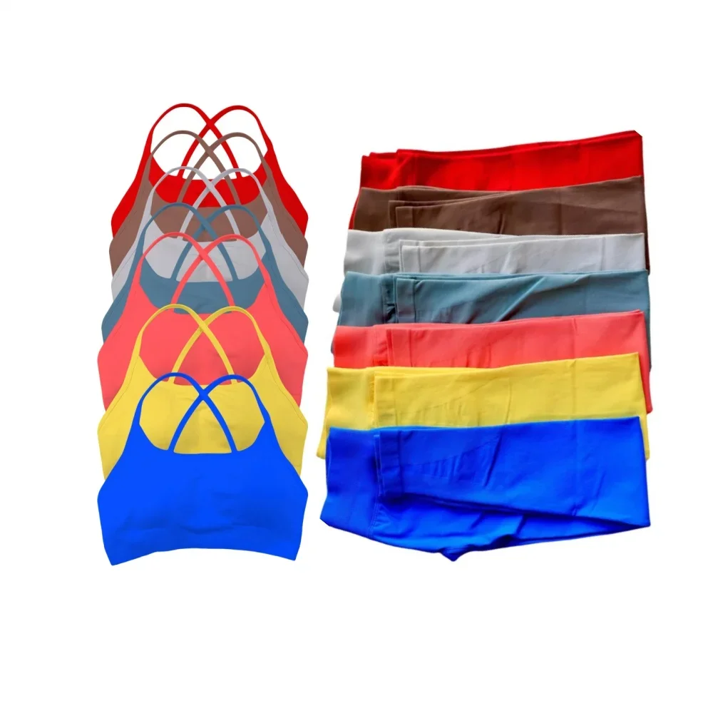 

2 Pcs Yoga Set Sport Set Women Backless Bra&Leggings Resistance Training Seamless High Quality Pilates Gym Workout Sport Set