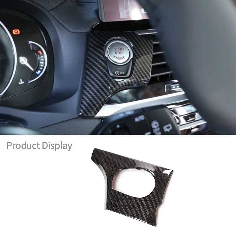 

For BMW X3 X4 G01 G02 2018-2021 Real Carbon Fiber One-button Engine Start Switch Button Decorative Frame Cover Car Accessories