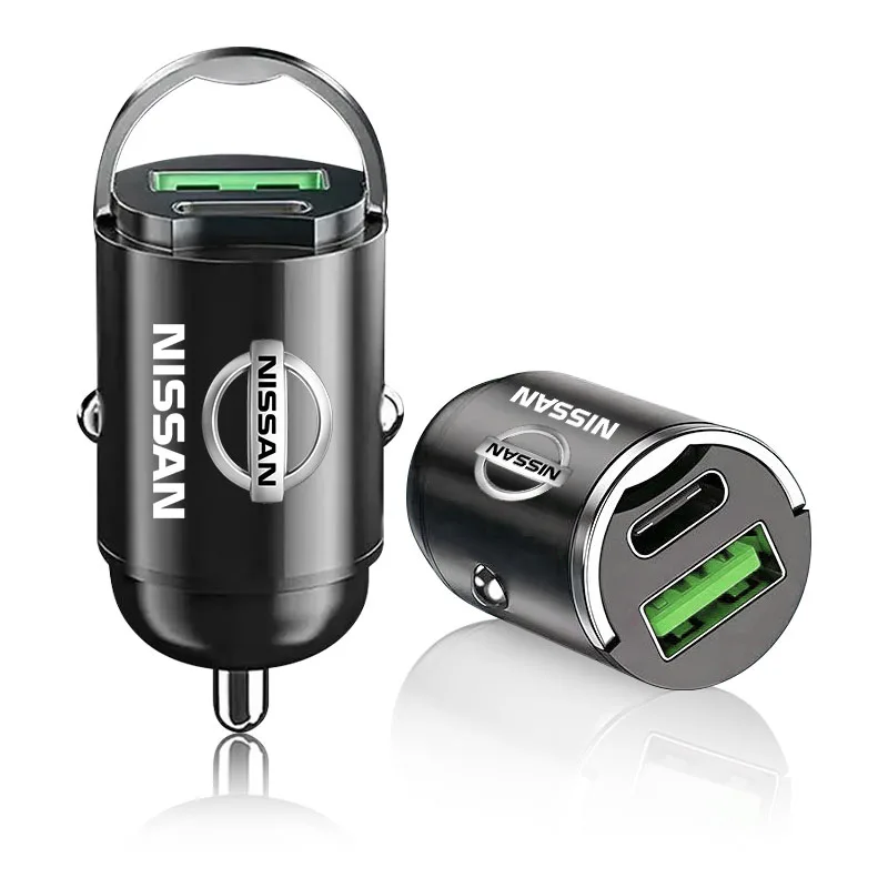 Car Charger USB Type-C Fast Charging Power Adapter For Nissan Nismo Tiida Sylphy Teana X Trail T30 T32 Almera Qashqai J10 J11