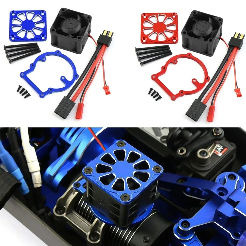 PigRC Metal 3483 Motor Heat Sink Cooling Fan Motor Radiator 3476 3477 For TRAXXAS Sledge 1/8 RC Car Upgrade Parts