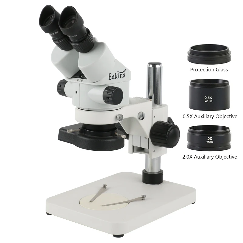 Microscopio Binocular con aumento, Zoom continuo, juego de microscopio estéreo 7X-45X + ocular WF10X/20mm para soldadura de PCB de teléfono