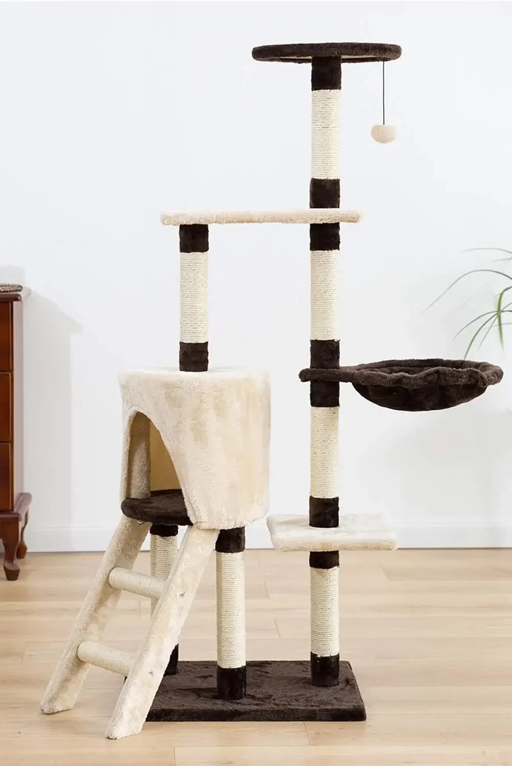 

Cat Tree Climbing Frame Sisal Scratching Column Tower Cat Litter Jumping Platform Rattan Mat Cat Scratching Board (Stairs)