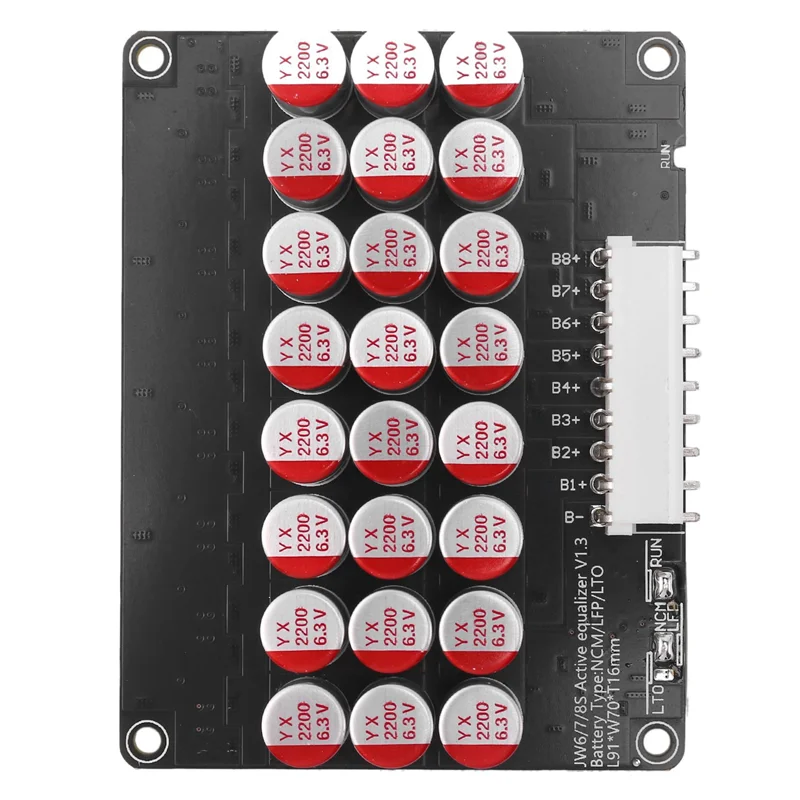 

A19E-3X Whole Group Balancer 8S 5A Active Lithium Lipo Lifepo4 Battery Equalizer Energy Transfer Capacitor BMS Board