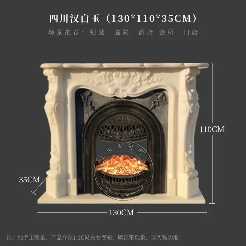 Lareira de mármore lareira esculpida europeia villa sala de estar
