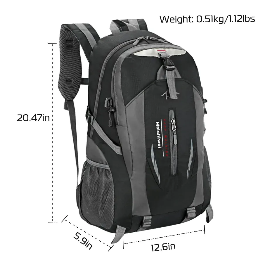 36L Outdoor Waterproof Daypack Travel Knapsack Hiking Backpack for Men Women