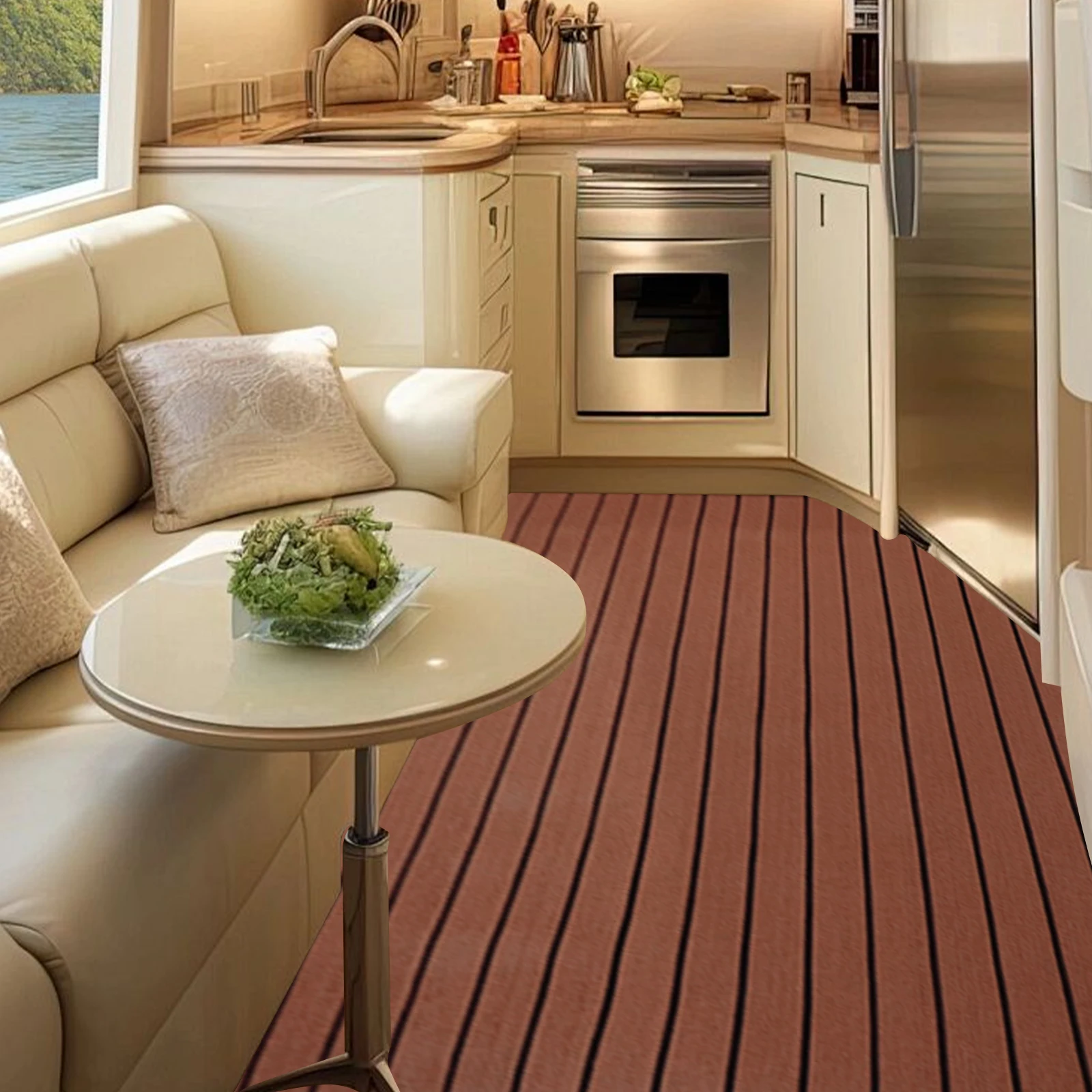 

240cm×90cm EVA Foam Teak Floor Mat for Boat Decks Self-Adhesive Pad Water-proof Non-slip Cuttable Mat
