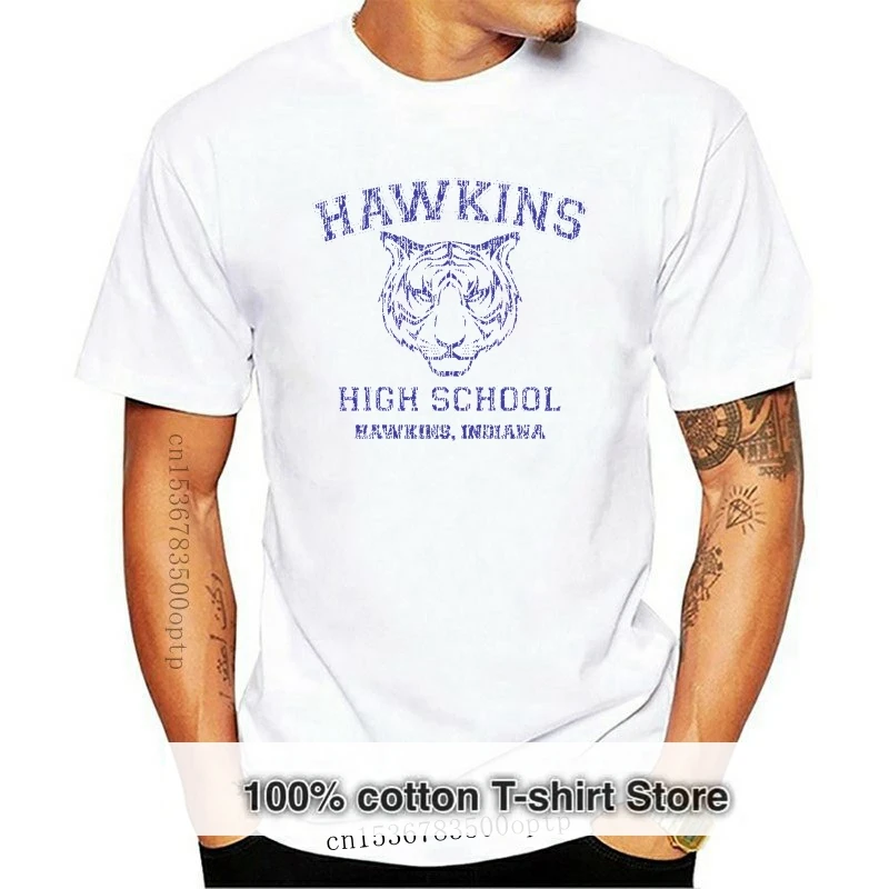 539 Hawkins High School Mens Tops Tee T Shirt Funny Costume Stranger Tv Show Things Funny T-Shirt Custom Screen Printed