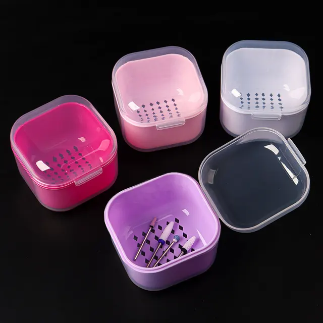 Przenośny filtr do dezynfekcji alkoholu pudełko do czyszczenia wiertła do zdobienia paznokci głowica szlifierska pudełko do dezynfekcji Manicure narzędzie do sterylizacji