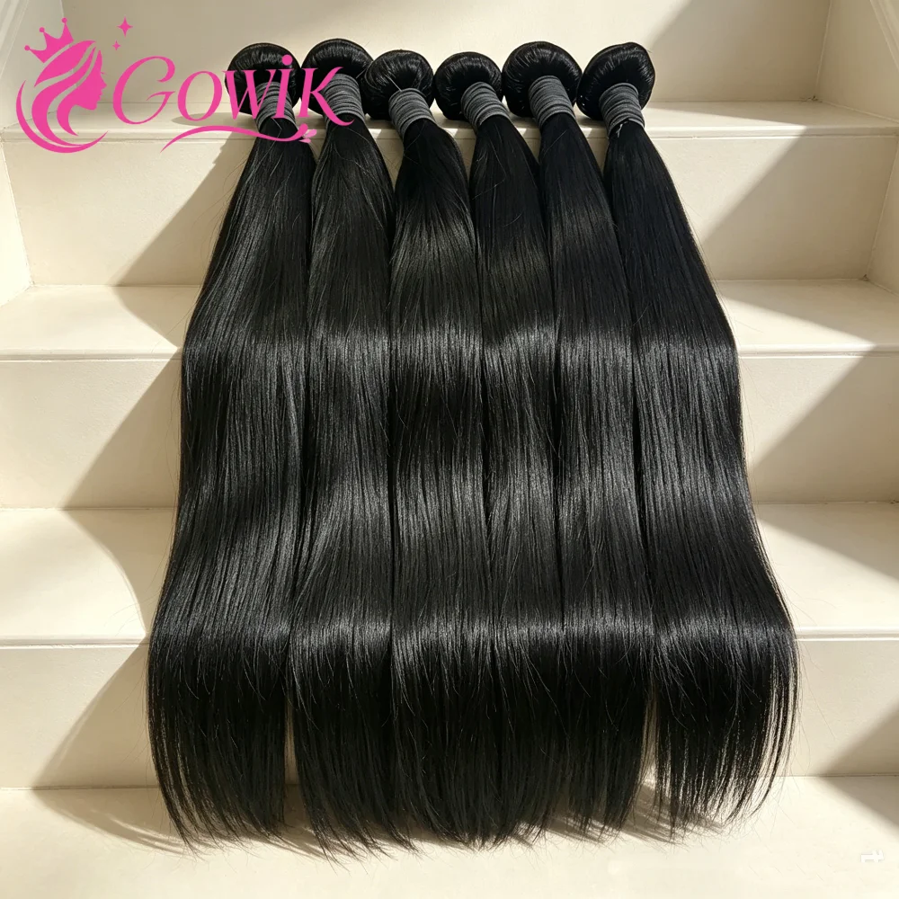 

Natural Black Straight Human Hair Bundles 12A Unprocessed Brazilian Virgin Hair Extensions For Quick Weave 3 Bundles 20 22 24 Inch